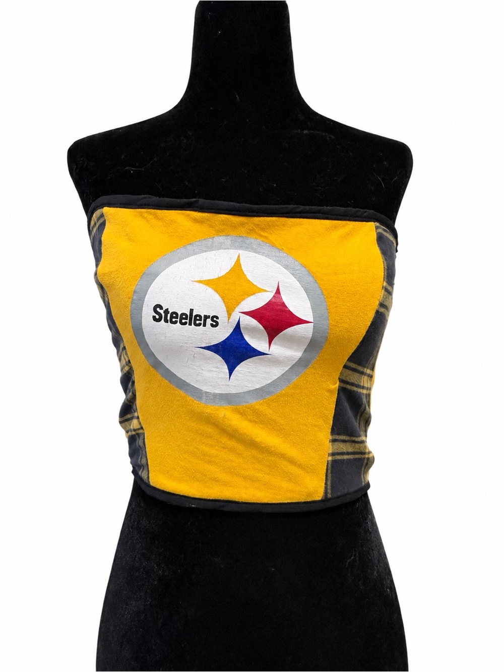 Custom Pittsburgh Steelers Reworked Upcycled T-Shirt Corset Top Handmade Lace Up